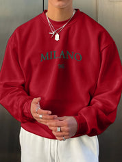 Men's Sweatshirt - Round Neck - Print - Oversized Sweatshirt - Oversized Pullover