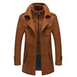 Wool Coat - Men's Mid Length Zip-Up Wool Jacket for Winter