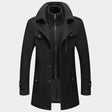 Wool Coat - Men's Mid Length Zip-Up Wool Jacket for Winter