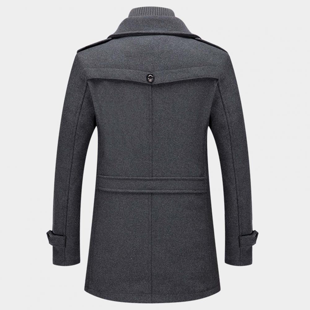 Men's Wool Coat | Single Breasted | Zip-Up | Wool Trech Coat | Male Winter Jackets