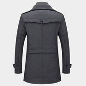 Men's Wool Coat | Single Breasted | Zip-Up | Wool Trech Coat | Male Winter Jackets