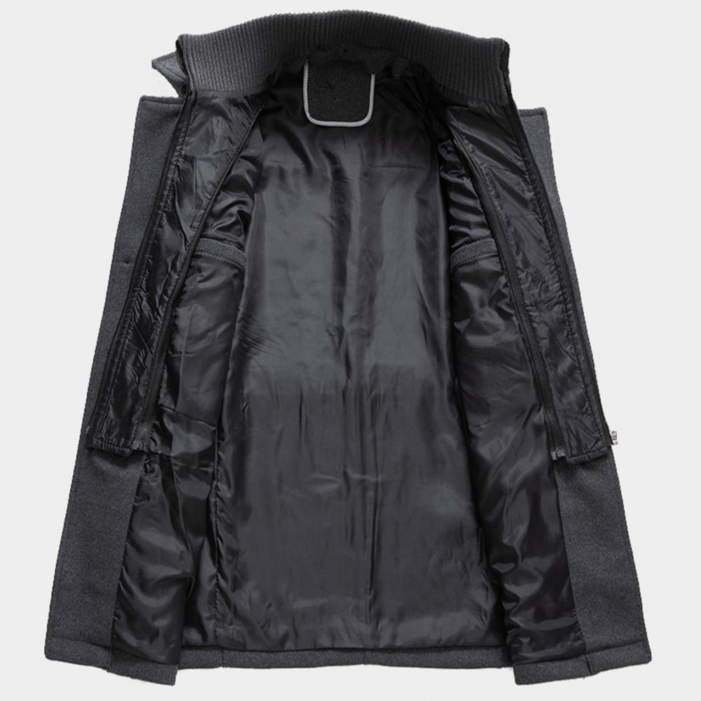 Men's Wool Coat | Single Breasted | Zip-Up | Wool Trech Coat | Male Winter Jackets