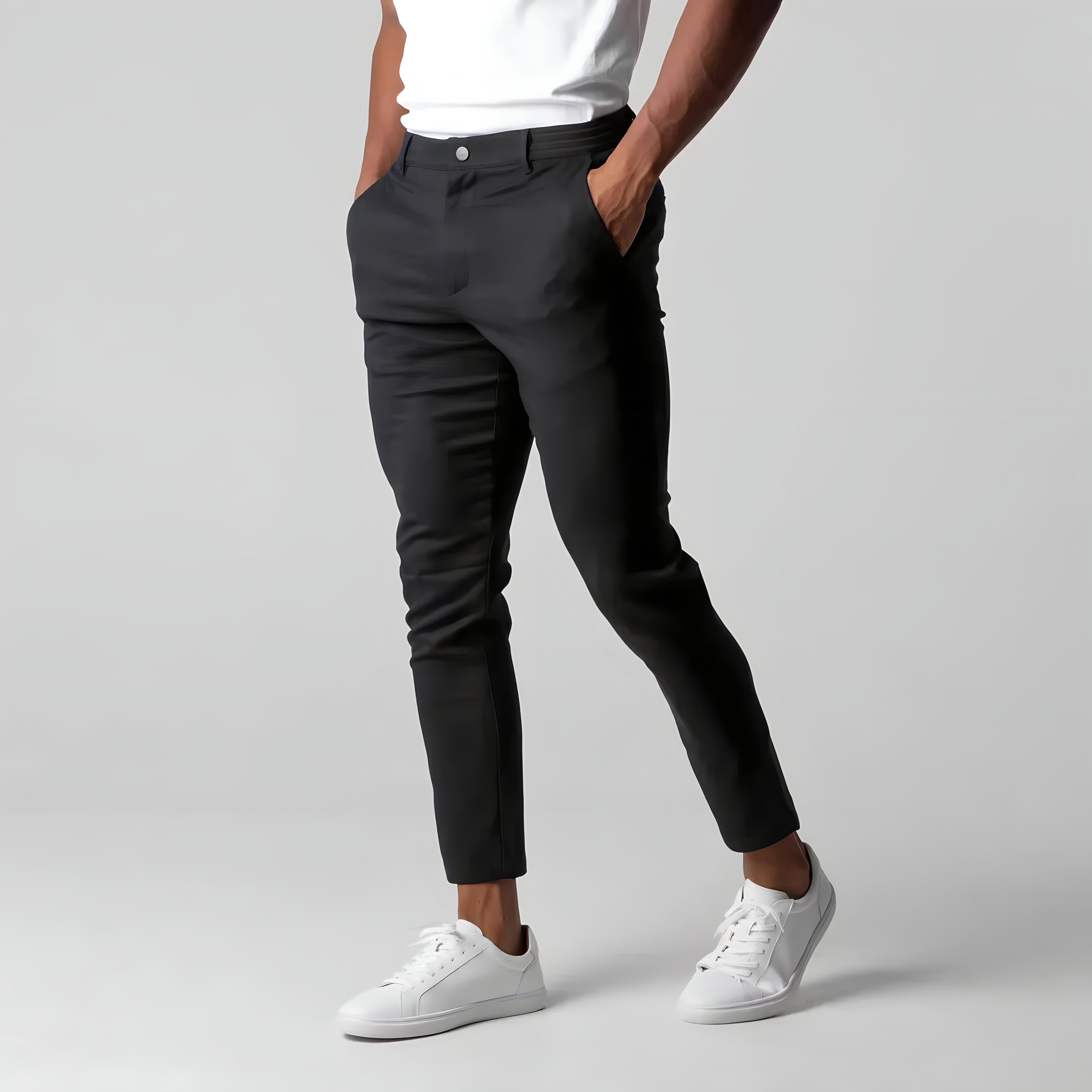 Chino Pants | Elastic Waist | Stretchy | Skinny Chinos | Mens Chinos