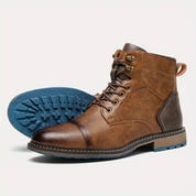 Leather Boots - Brown - Lace-Up - Winter Boots - Men's Boots