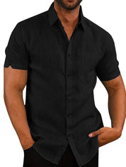 Short Sleeve Shirt - Men's Lightweight Collared Button-Up Shirt