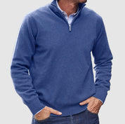 Quarter-Zip Jumper - Men's Casual Half-Zip Pullover Sweater