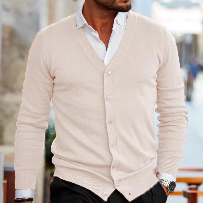 Men's Cardigan - V-Neck - Button-Up - Knit Cardigan - Cardigan Sweater
