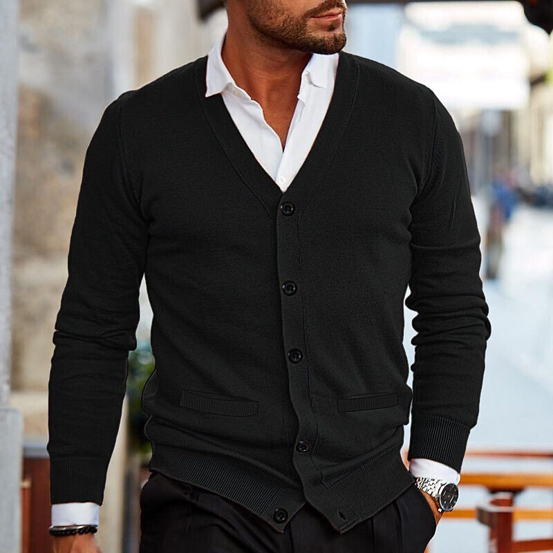 Men's Cardigan - V-Neck - Button-Up - Knit Cardigan - Cardigan Sweater
