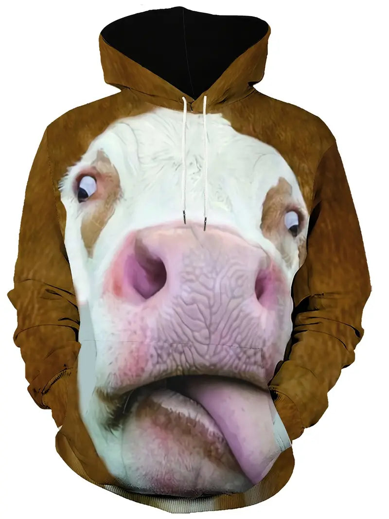 Hoodie - Cow Print - Funny - Pullover Hoodie - Men's Hoodie
