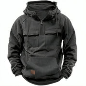 Half Zip Hoodie - Pullover - Kangaroo Pocket - Cargo Hoodie - Men's Hoodie