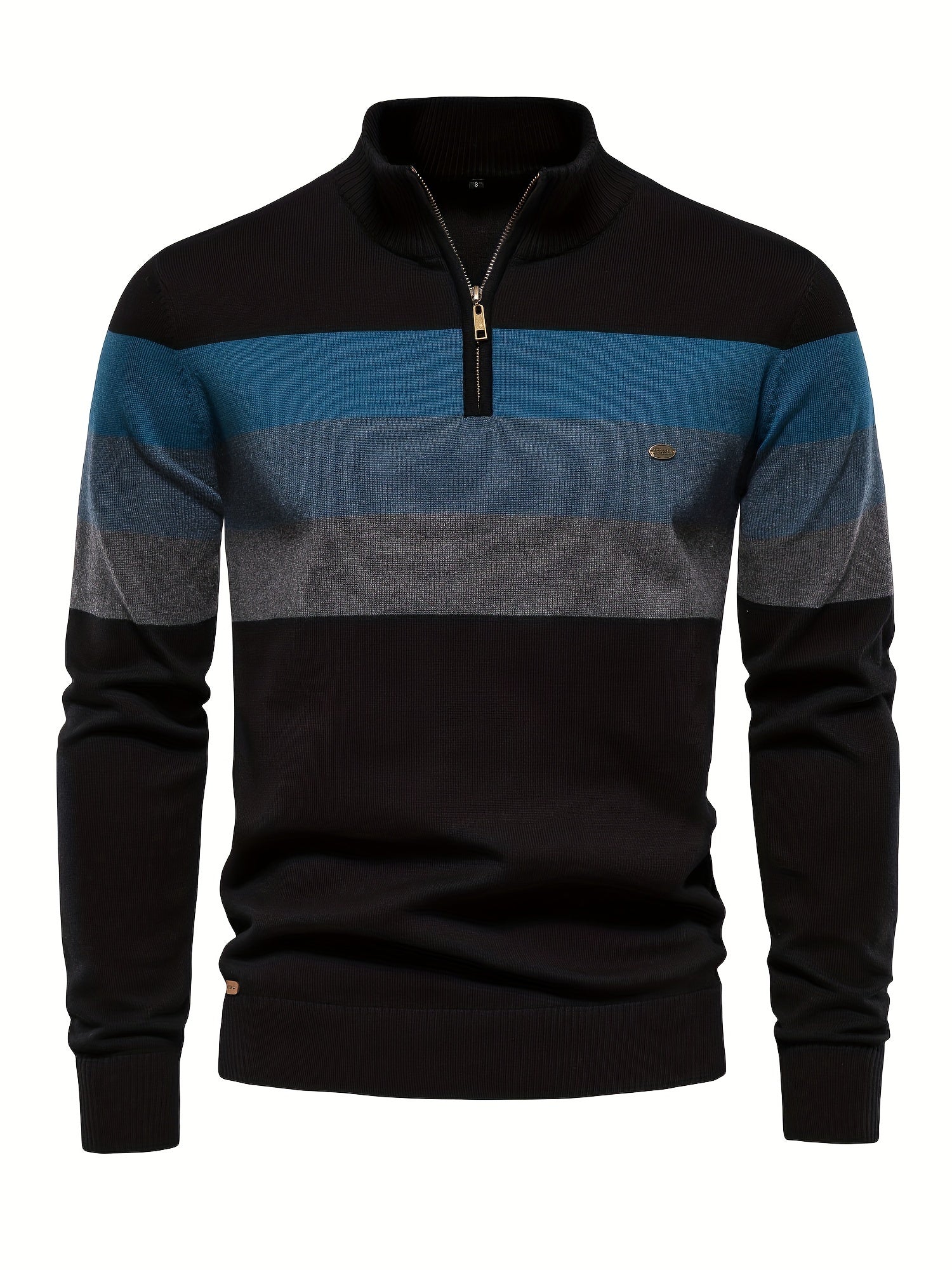 Quarter Zip Jumper - Men's Half Zip Knitted Pullover Sweater