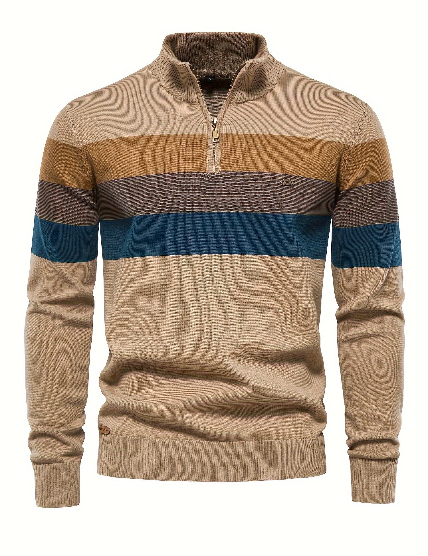 Quarter Zip Jumper - Men's Half Zip Knitted Pullover Sweater