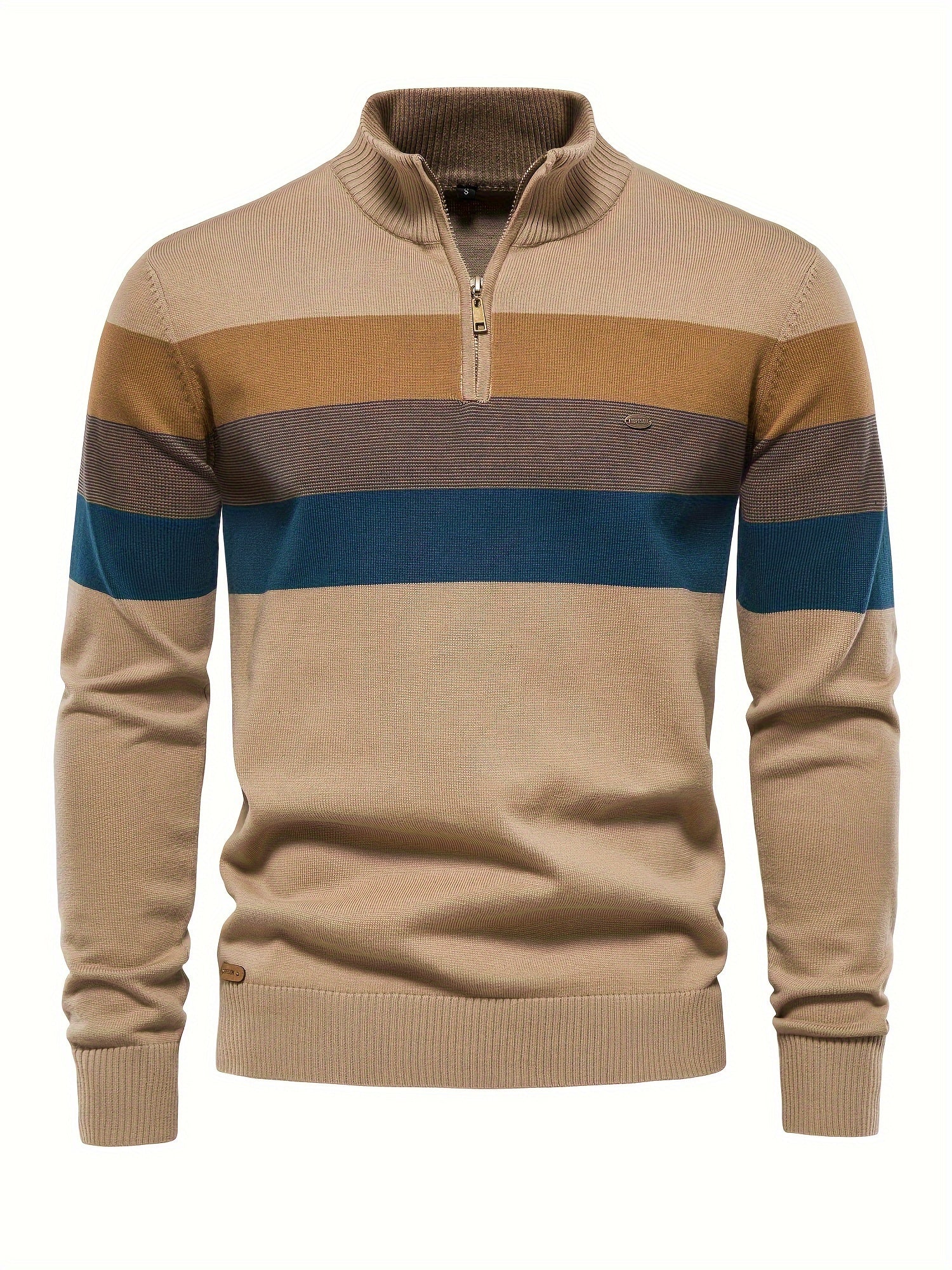Quarter Zip Jumper - Men's Half Zip Knitted Pullover Sweater