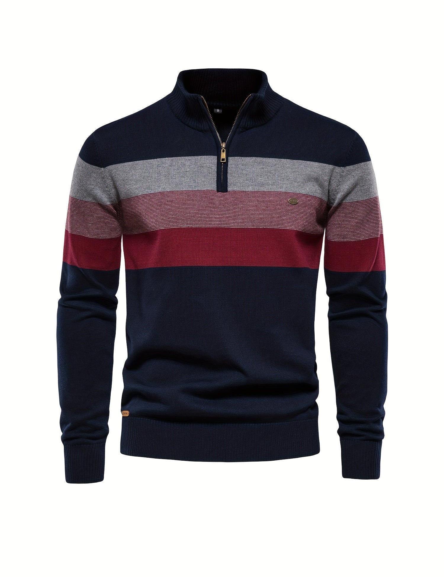 Quarter Zip Jumper - Men's Half Zip Knitted Pullover Sweater