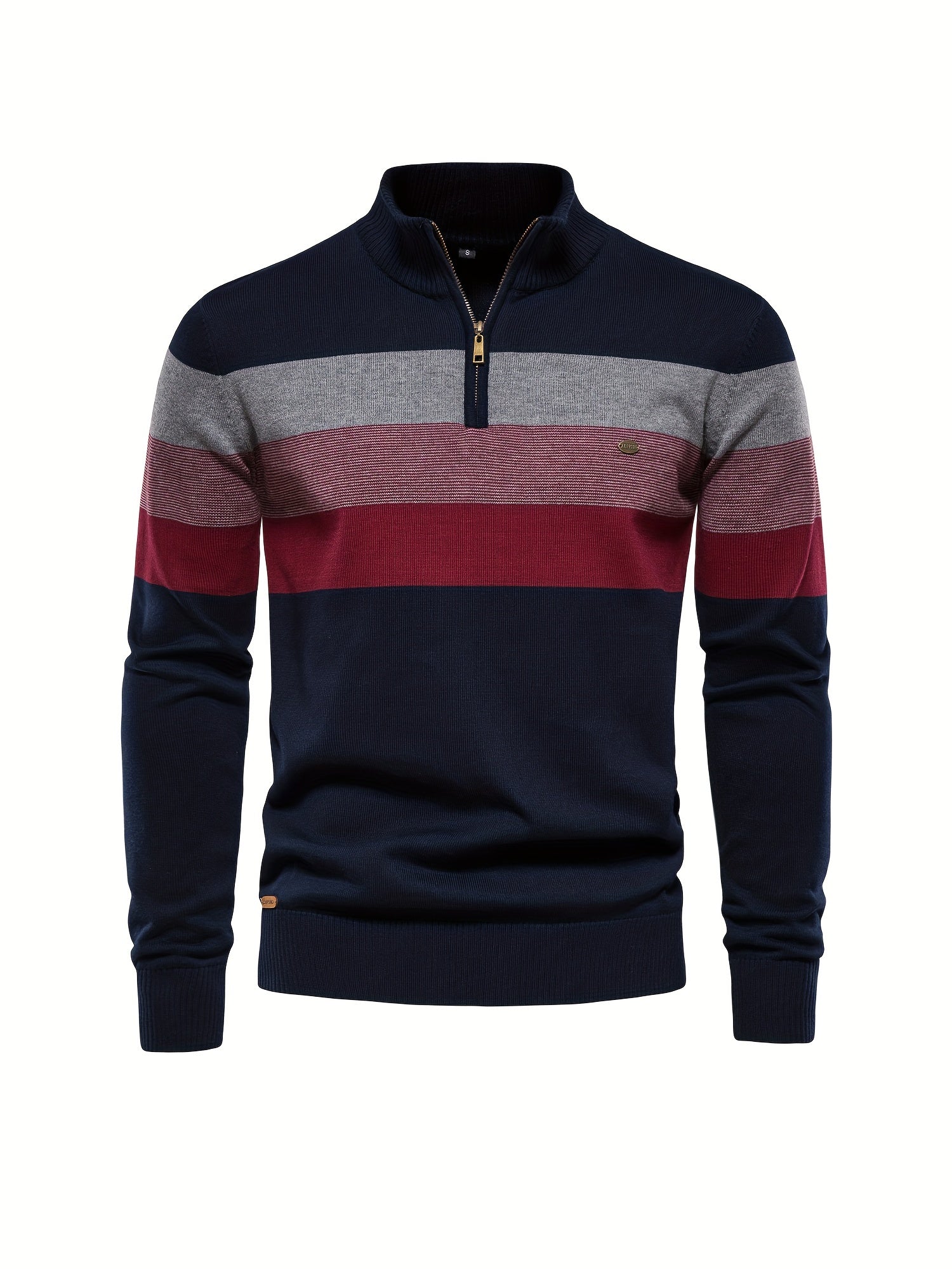 Quarter Zip Jumper - Men's Half Zip Knitted Pullover Sweater
