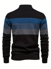 Quarter Zip Jumper - Men's Half Zip Knitted Pullover Sweater