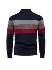 Quarter Zip Jumper - Men's Half Zip Knitted Pullover Sweater