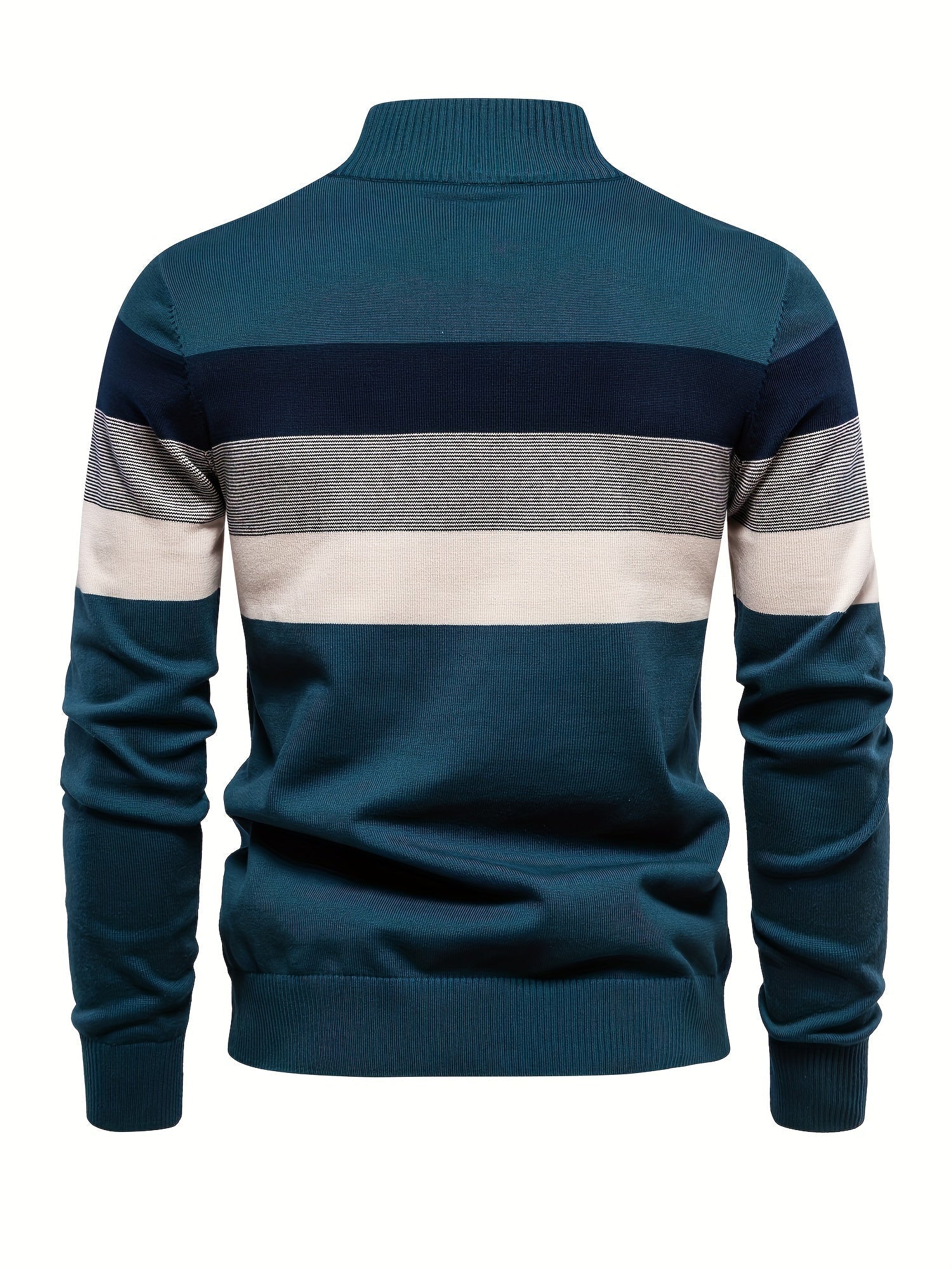 Quarter Zip Jumper - Men's Half Zip Knitted Pullover Sweater