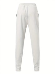 Men's Trousers - Elastic Waist - Drawstring - Slim Fit Joggers - Waffle Pants