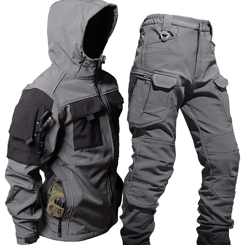 Outdoor Clothes - Men's Waterproof Tactical Jacket and Cargo Pants Set