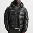 Puffer Jacket - Men's Hooded Black Winter Down Jacket