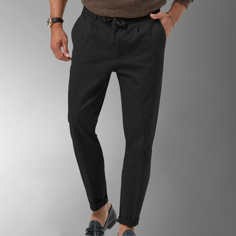 Linen Trousers - Men's Leisure Drawstring Linen Pants for Summer