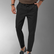 Linen Trousers - Men's Leisure Drawstring Linen Pants for Summer