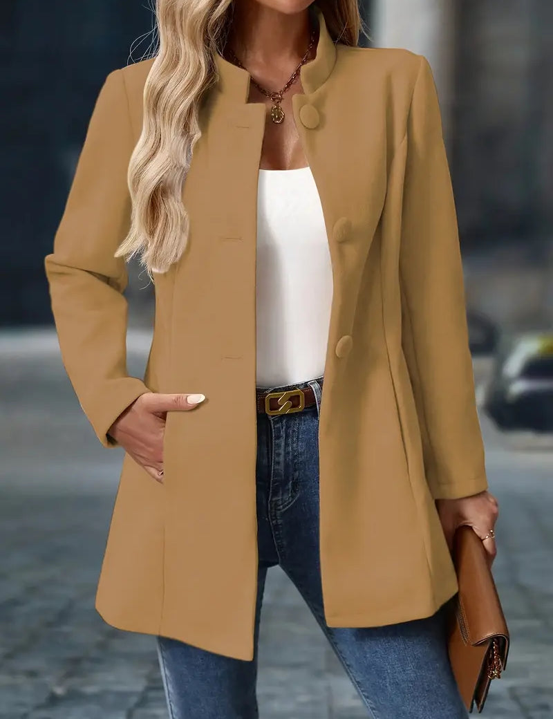 Woolen Trench Coat - Ladies Stylish Mid Length Wool Overcoat