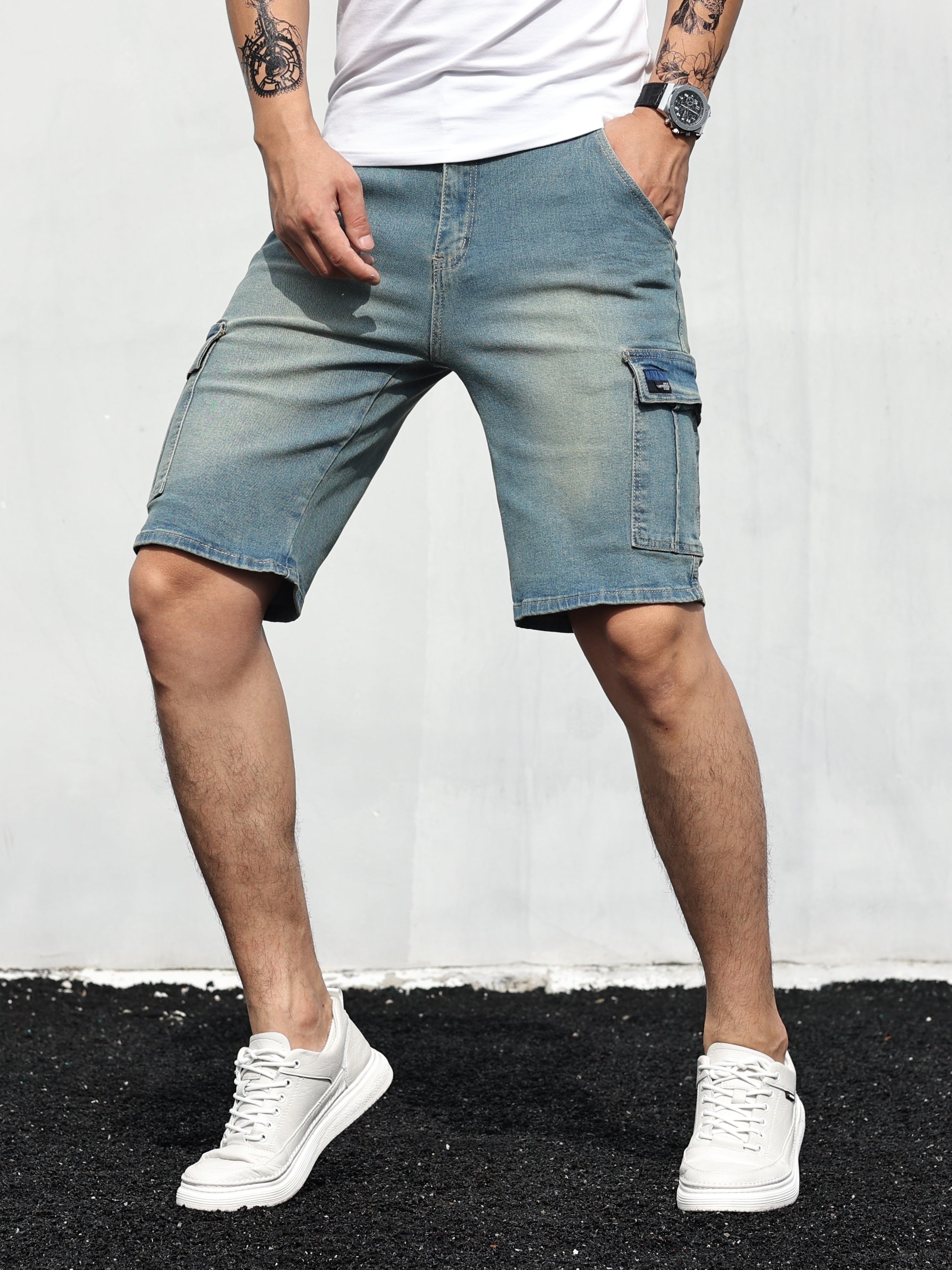 Denim Cargo Shorts | Casual | Stretch | Denim Shorts | Men's Shorts
