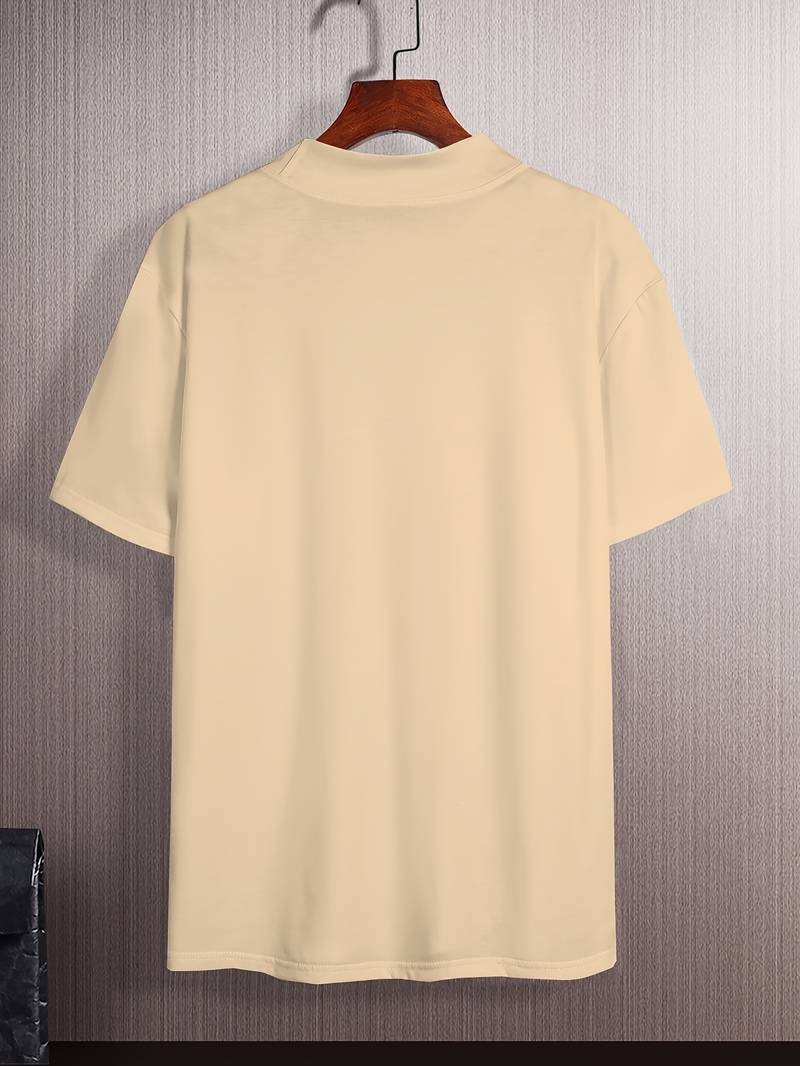 High Neck T-Shirt | Short Sleeve | Turtleneck | Men's T-Shirt | Men's Clothing