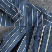 Denim Shirt - Striped - Long Sleeve - Button-Up - Men's Clothing