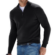 Quarter Zip Jumper - Men's Long Sleeve Knitted Half Zip Sweater 