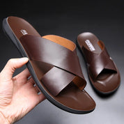Leather Slides | Summer | Slip-On | Leather Slippers | Men's Sandals