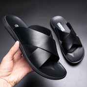 Leather Slides | Summer | Slip-On | Leather Slippers | Men's Sandals