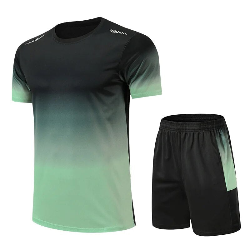 Men's Gym Set - Two-Piece - Quick Dry - Shorts and T-Shirt Set - Exercise Clothes for Men