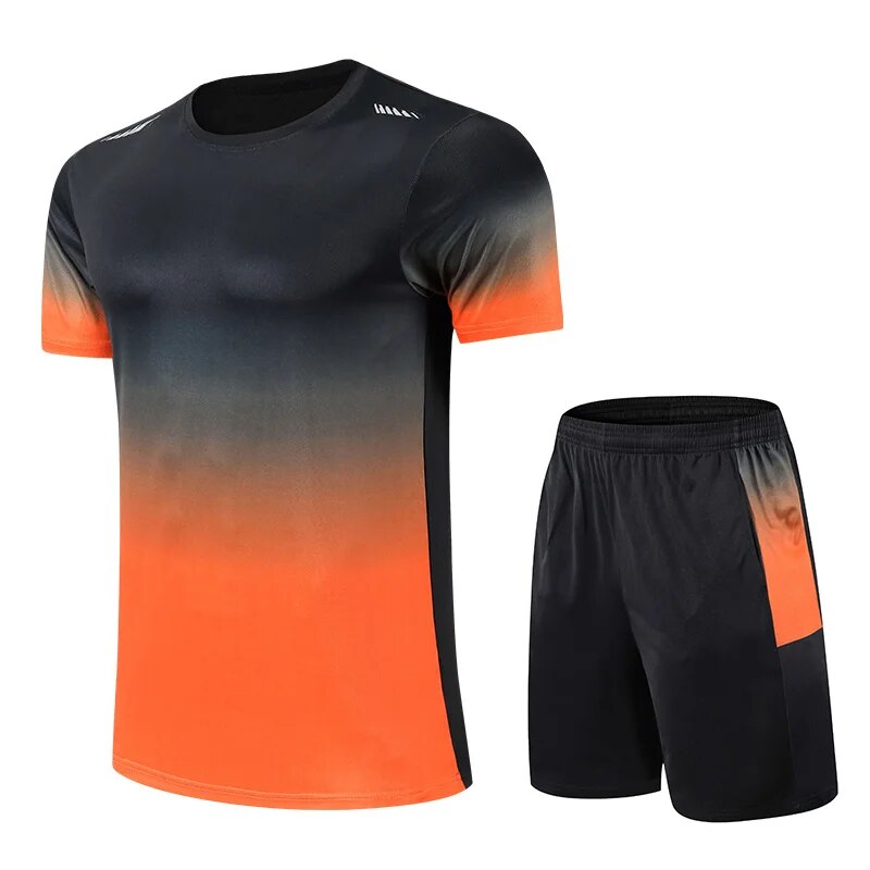 Men's Gym Set - Two-Piece - Quick Dry - Shorts and T-Shirt Set - Exercise Clothes for Men