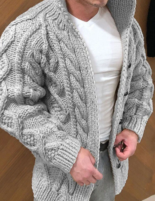 Chunky Cardigan | Warm | Cable Knit | Knitted Cardigan | Men's Cardigan 