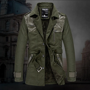 Trench Coat - Men's Fleece Lined Single Breasted Winter Trench Coat