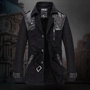 Trench Coat - Men's Fleece Lined Single Breasted Winter Trench Coat