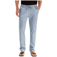 Straight Leg Pants - Men's Drawstring Elastic Waist Loose Fit Pants