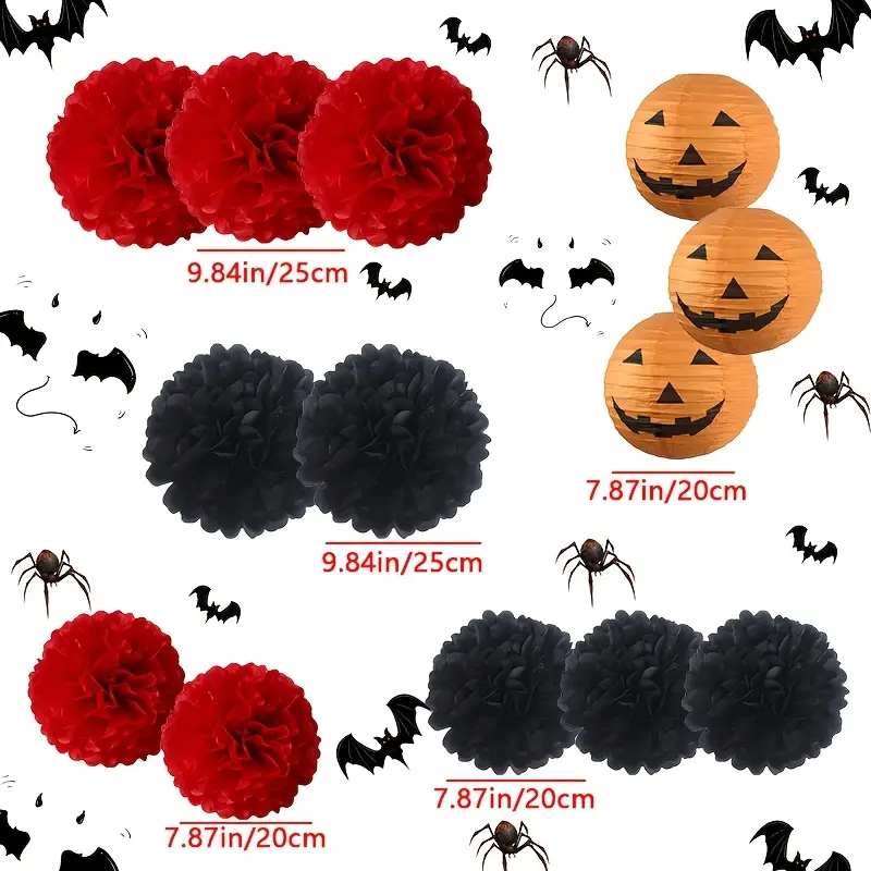 Halloween Pumpkin Lantern | Hanging | Decoration Set | Paper Lantern | Halloween Decor