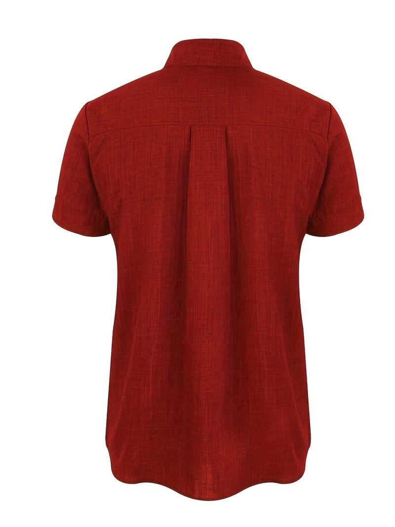 Short Sleeve Shirt - Men's Lightweight Collared Button-Up Shirt