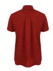 Short Sleeve Shirt - Men's Lightweight Collared Button-Up Shirt