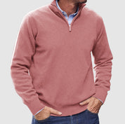 Quarter-Zip Jumper - Men's Casual Half-Zip Pullover Sweater