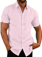 Short Sleeve Shirt - Men's Lightweight Collared Button-Up Shirt
