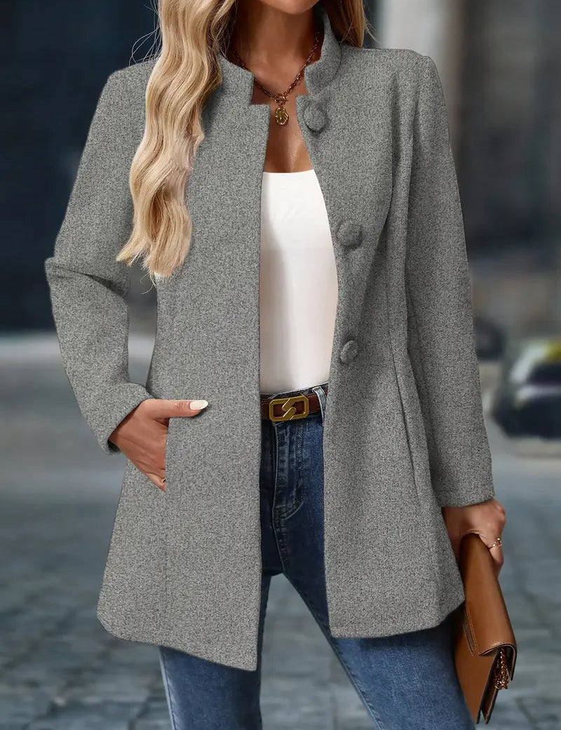 Woolen Trench Coat - Ladies Stylish Mid Length Wool Overcoat