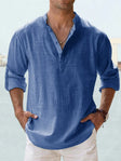 Linen Shirt | Quarter Button | Long Sleeve | Men's Linen Clothes | Men's Shirts
