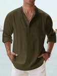 Linen Shirt | Quarter Button | Long Sleeve | Men's Linen Clothes | Men's Shirts