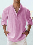 Linen Shirt | Quarter Button | Long Sleeve | Men's Linen Clothes | Men's Shirts