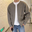 Zip Cardigan - Chunky - Rib Knit - Knit Cardigan - Men's Cardigan